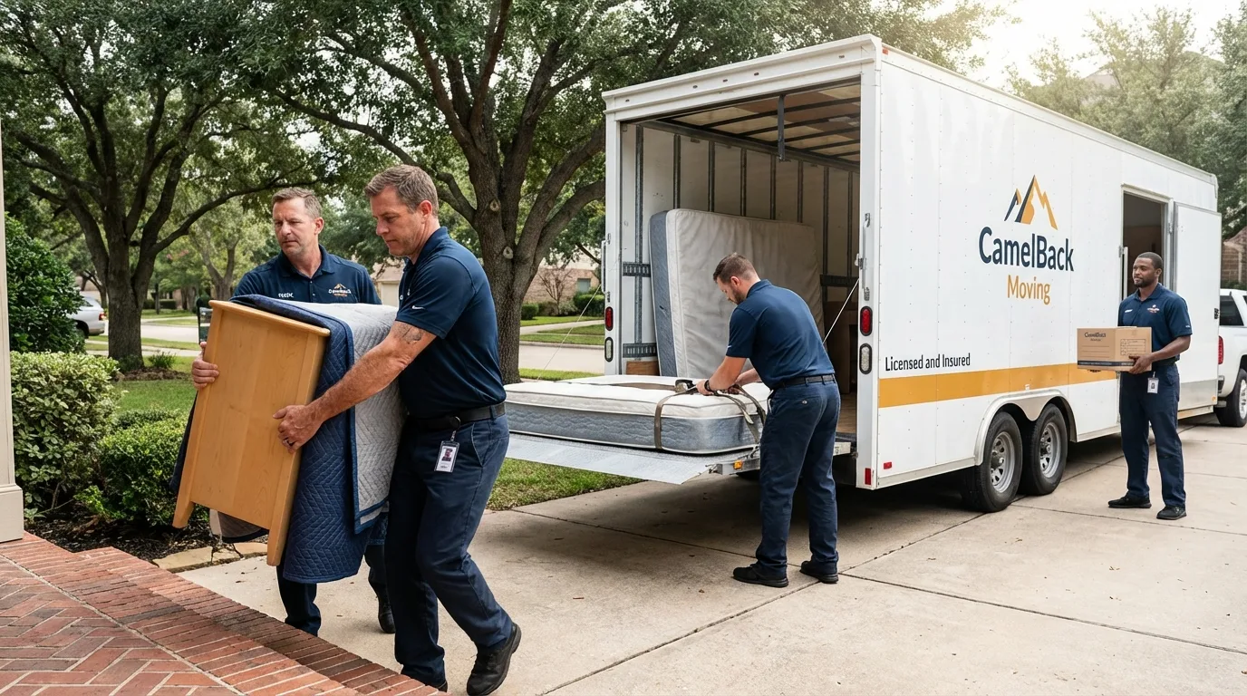 Crew loading residential truck for cross-state move from Girdwood, AK