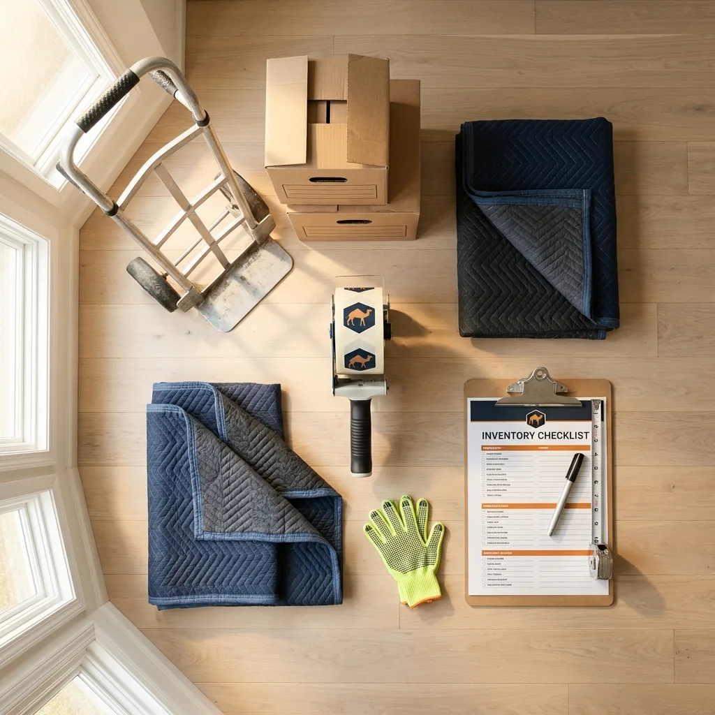 Professional moving supplies and packing materials layout for Girdwood residential relocations